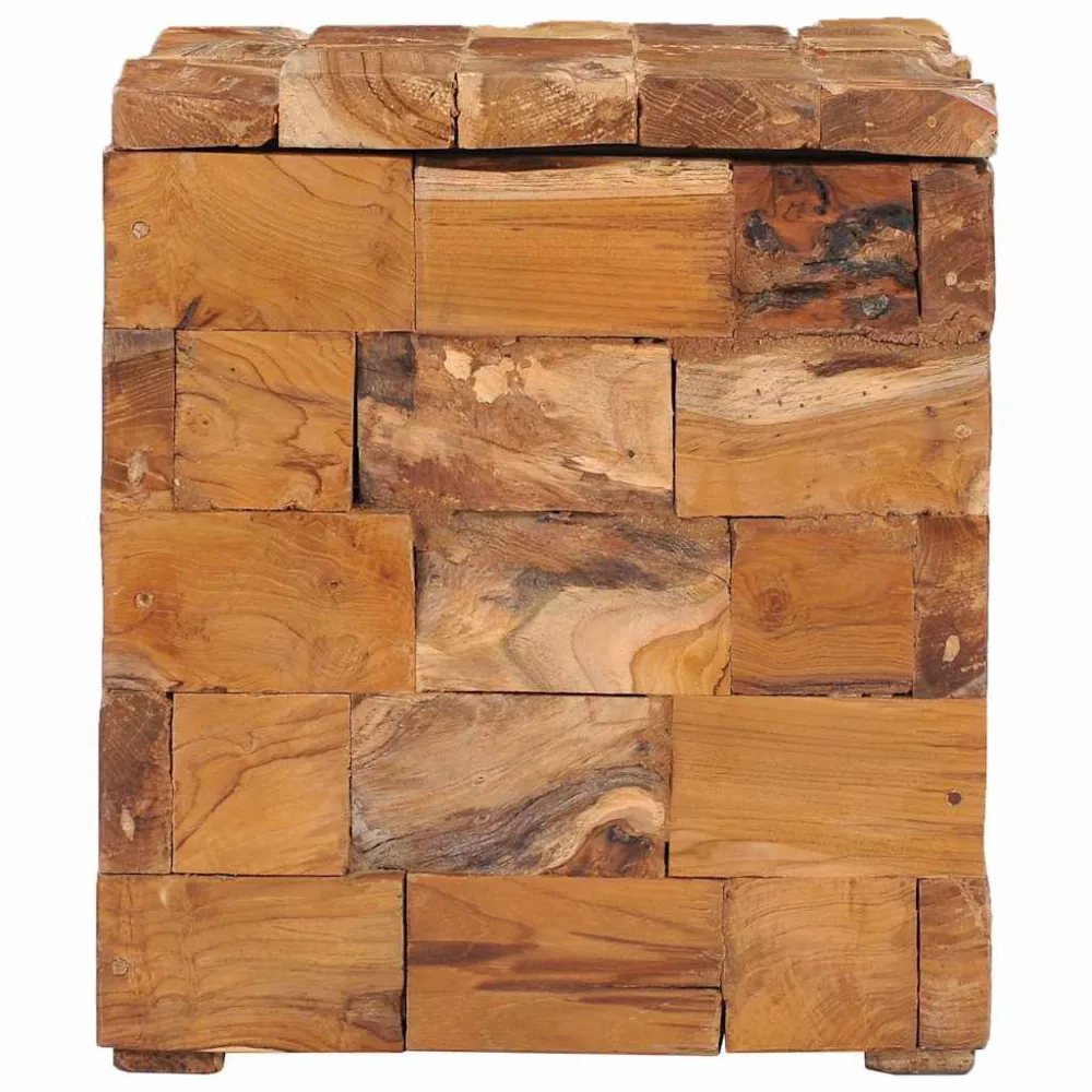 Sgabello con Contenitore Legno Massello di Teak
