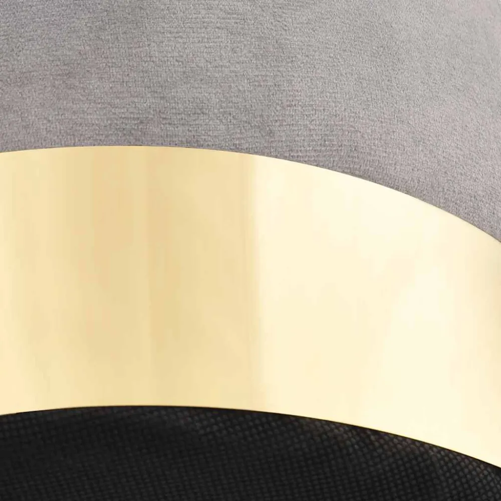 Sgabello Grigio Chiaro e Oro Velluto