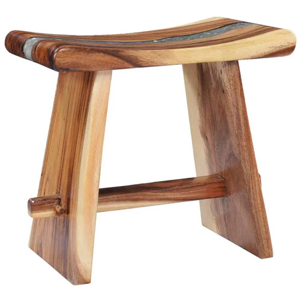 Sgabello Legno Massello di Suar e Poliresina