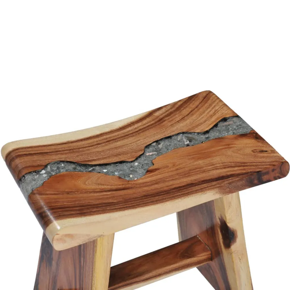 Sgabello Legno Massello di Suar e Poliresina
