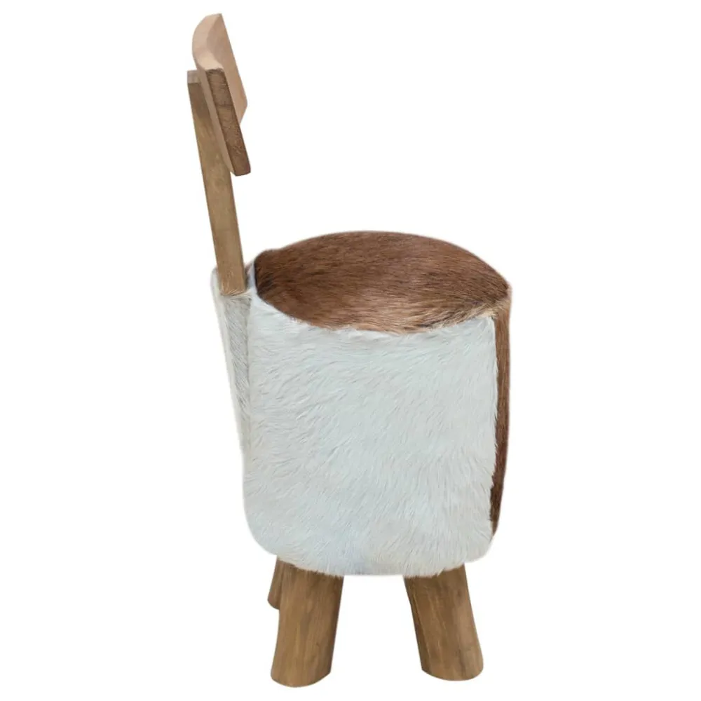 Sgabello Marrone Legno Massello di Teak