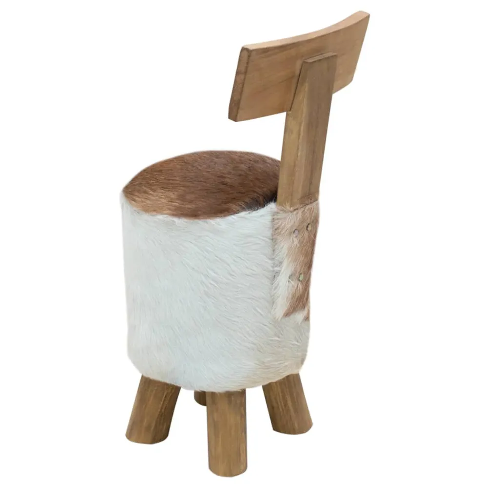 Sgabello Marrone Legno Massello di Teak