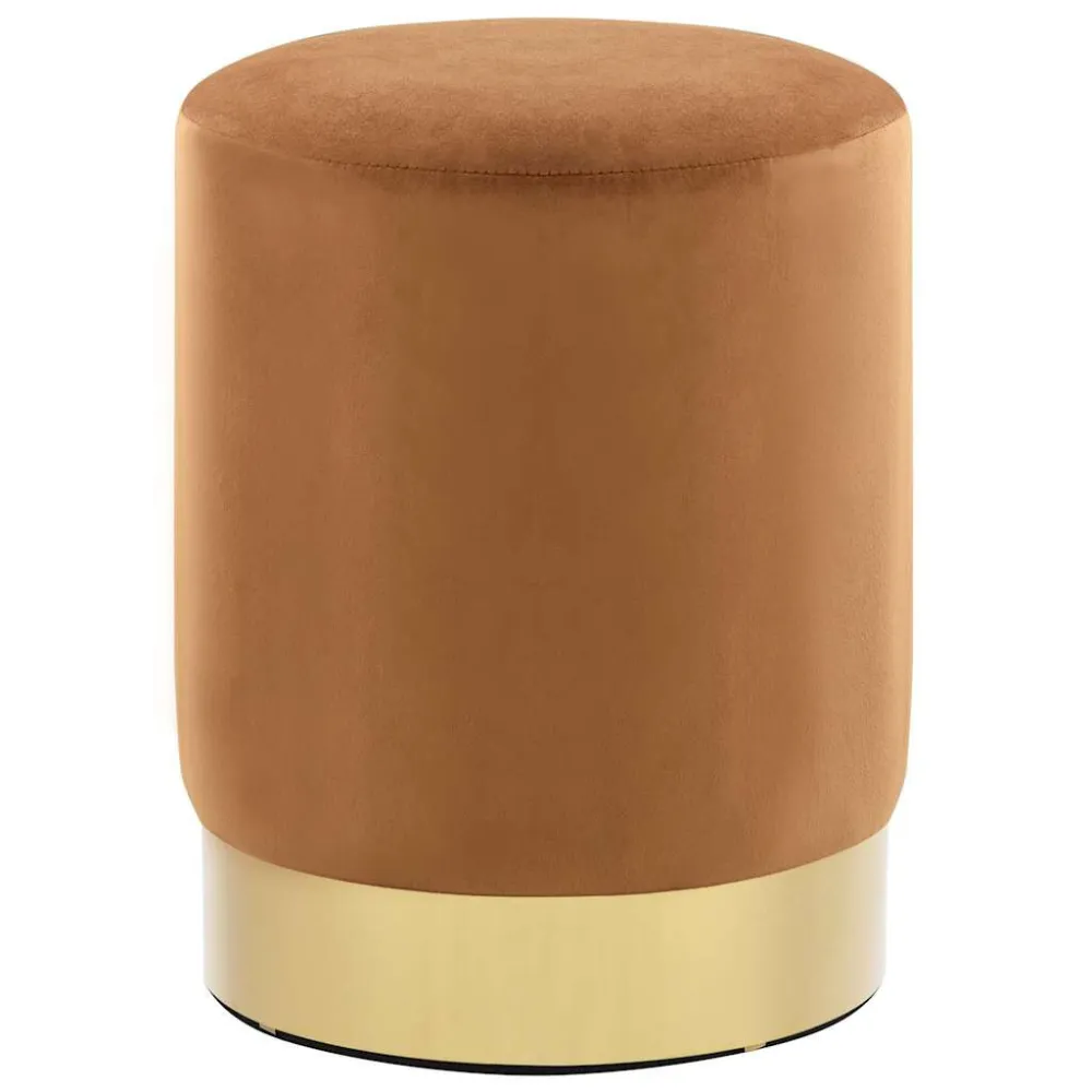 Sgabello Marrone e Oro Velluto