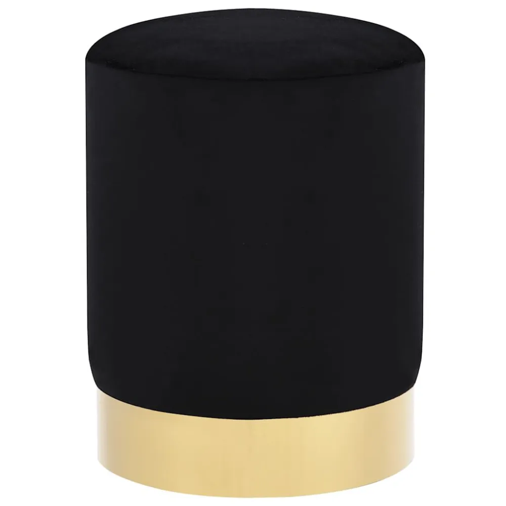 Sgabello Nero e Oro Velluto