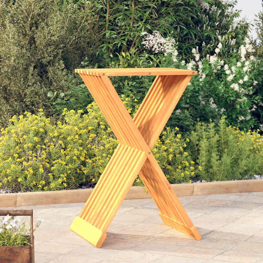 Sgabello Pieghevole 40x32,5x70 cm Legno Massello di Teak