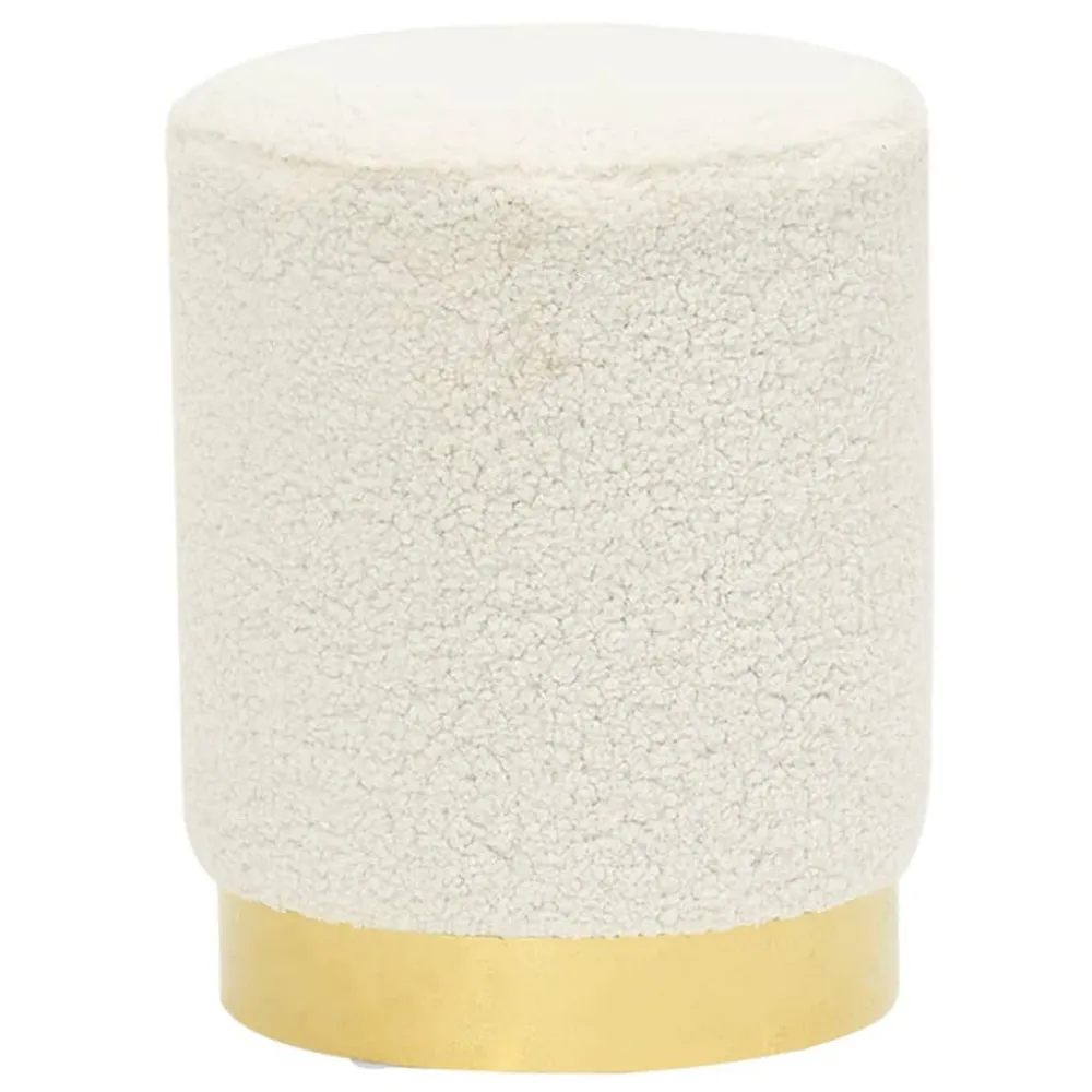 Sgabello Rotondo Bianco Pile