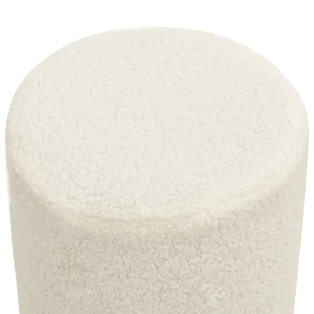 Sgabello Rotondo Bianco Pile