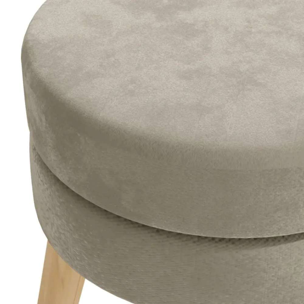 Sgabello Rotondo Grigio Scuro Velluto