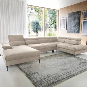 Divano ad Angolo Divano letto Angolo sinistra panoramico Velluto Panna SEPINA di PASCAL MORABITO