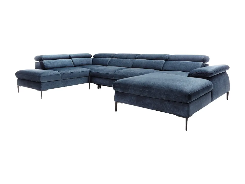 Sedia Ergonomica Divano letto Angolo destra panoramico Velluto Blu notte SEPINA Pascal Morabito