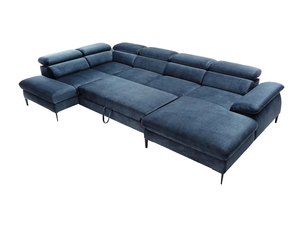 Sedia Ergonomica Divano letto Angolo destra panoramico Velluto Blu notte SEPINA Pascal Morabito