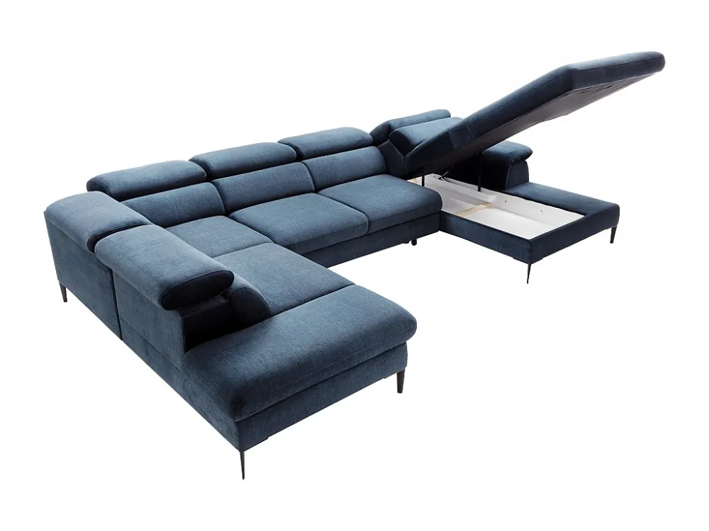 Sedia Ergonomica Divano letto Angolo destra panoramico Velluto Blu notte SEPINA Pascal Morabito