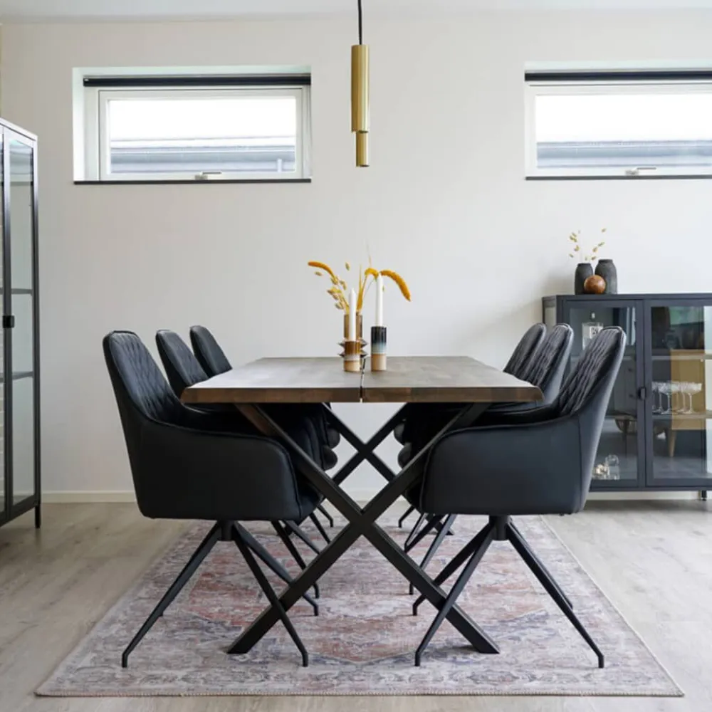 House Nordic Sedia da Pranzo Girevole Ava Nero
