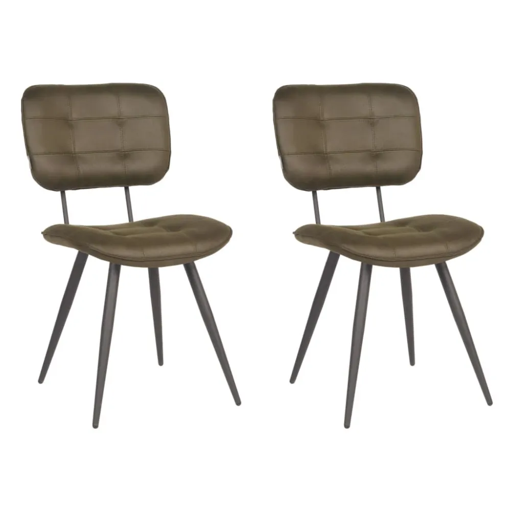 LABEL51 Sedie da Pranzo 2 pz Gus 49x60x87 cm Militare