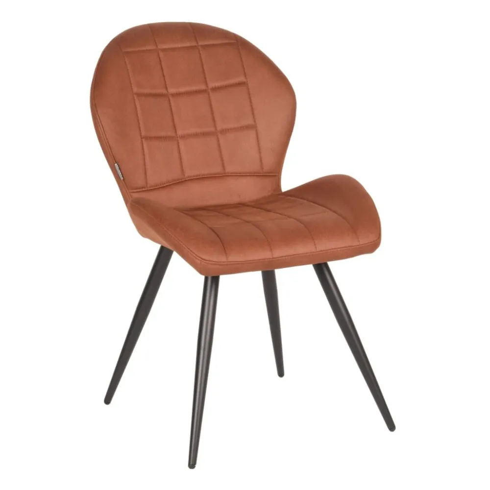 LABEL51 Sedie da Pranzo 2 pz Sil 51x64x87 cm Cognac Microfibra