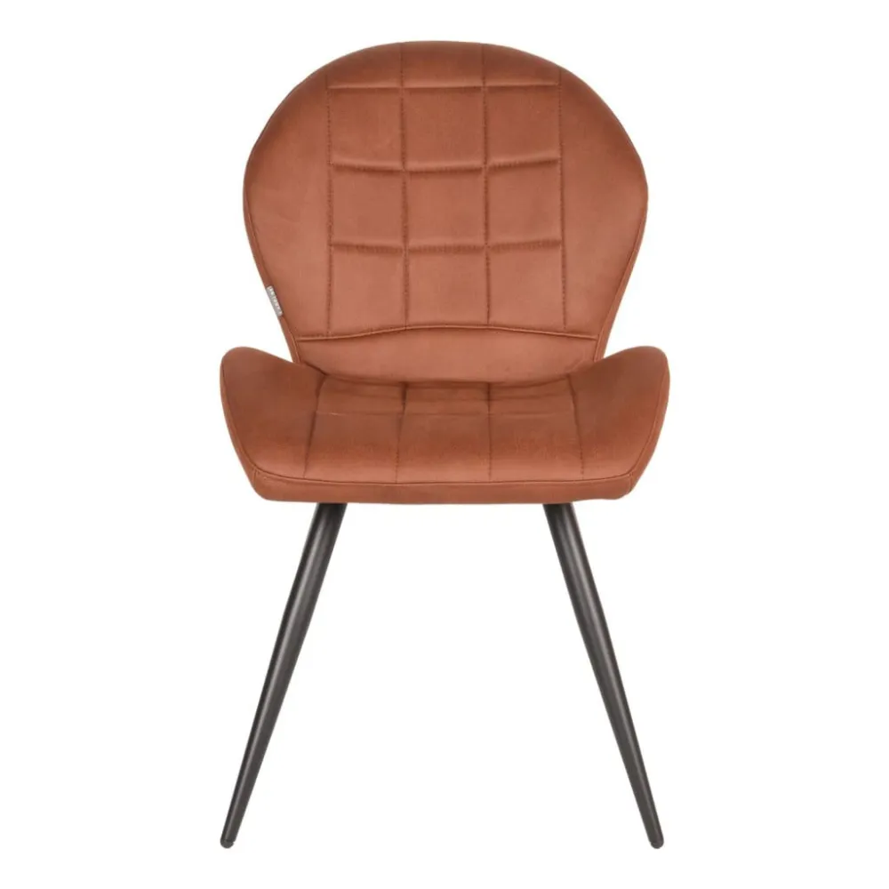 LABEL51 Sedie da Pranzo 2 pz Sil 51x64x87 cm Cognac Microfibra