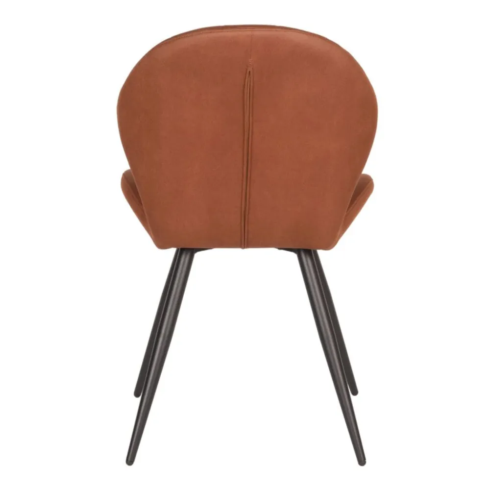 LABEL51 Sedie da Pranzo 2 pz Sil 51x64x87 cm Cognac Microfibra