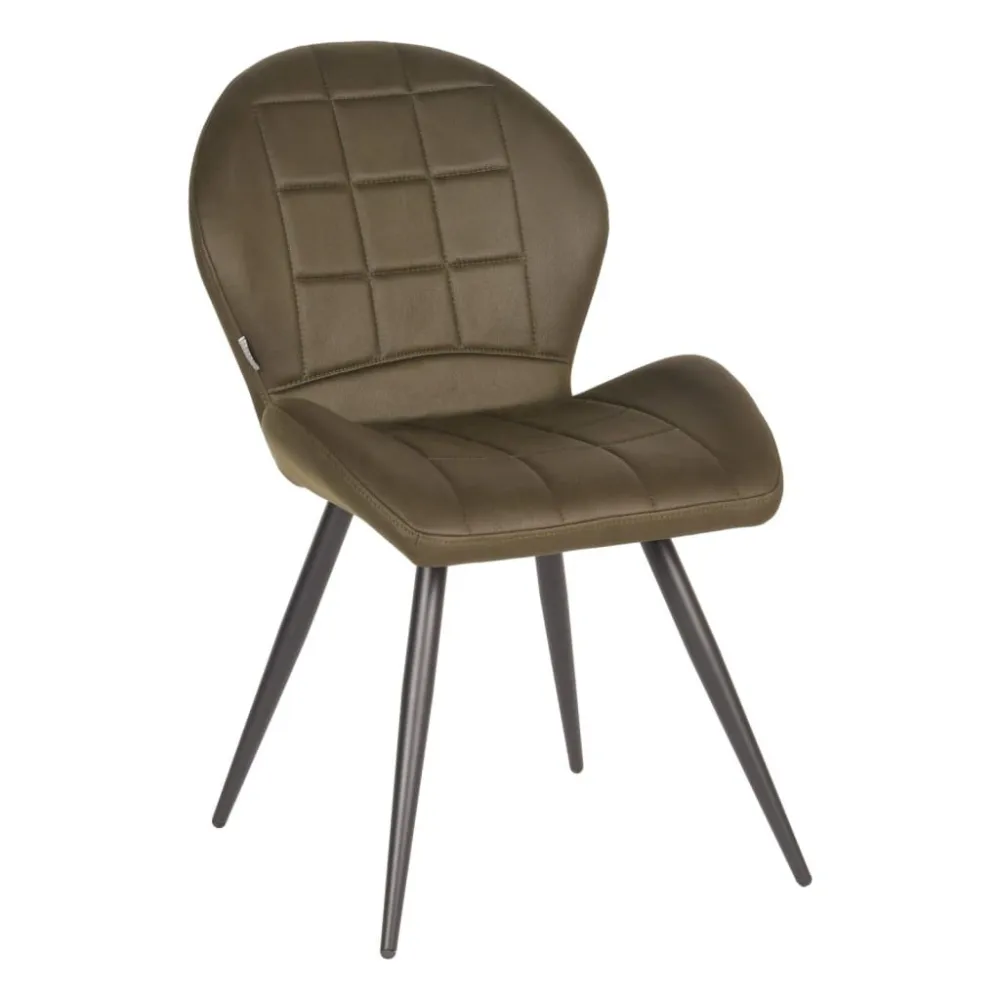 LABEL51 Sedie da Pranzo 2 pz Sil 51x64x87 cm Militare Microfibra
