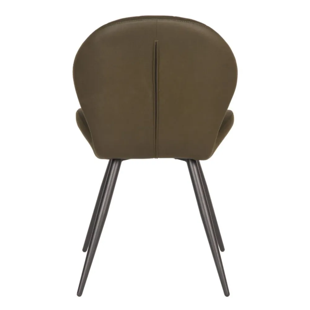 LABEL51 Sedie da Pranzo 2 pz Sil 51x64x87 cm Militare Microfibra