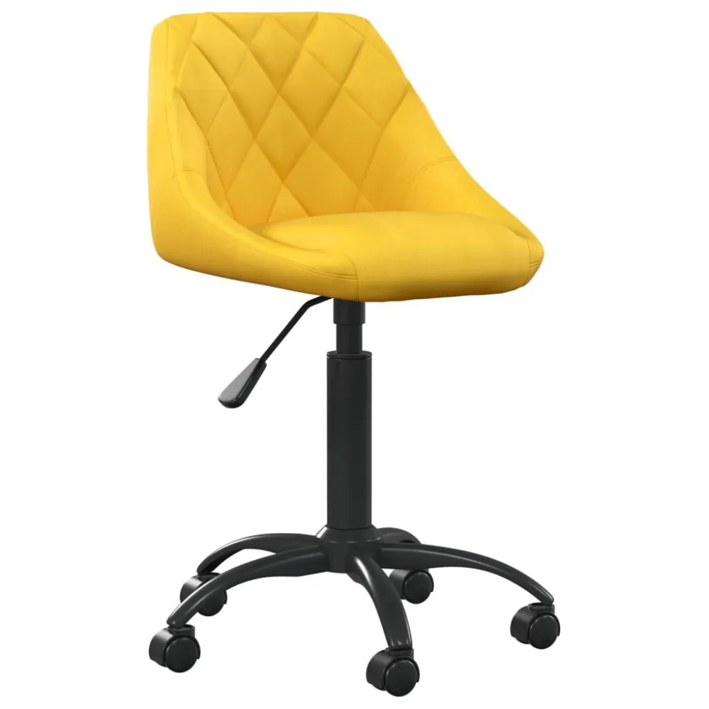 Sedia da Pranzo Giallo Senape Velluto