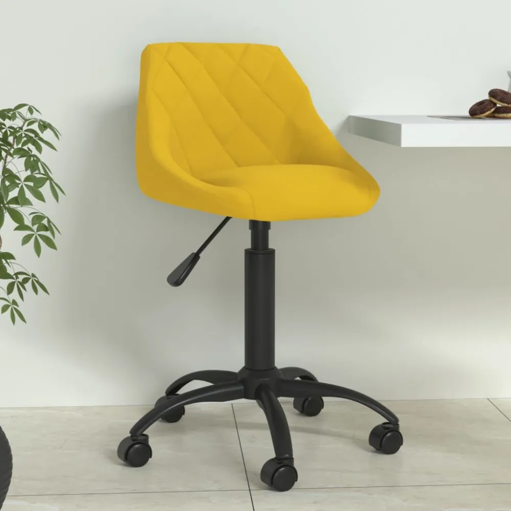 Sedia da Pranzo Giallo Senape Velluto
