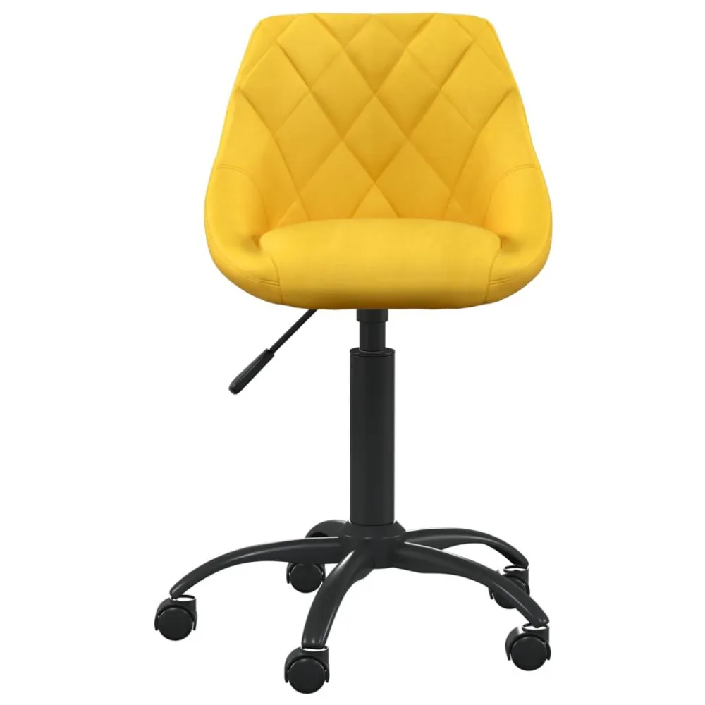 Sedia da Pranzo Giallo Senape Velluto