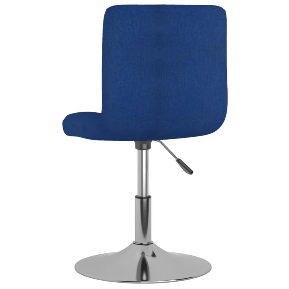 Sedia da Pranzo Girevole Blu Tessuto