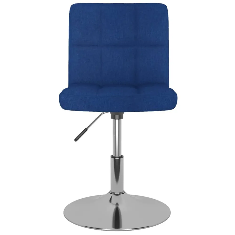 Sedia da Pranzo Girevole Blu Tessuto