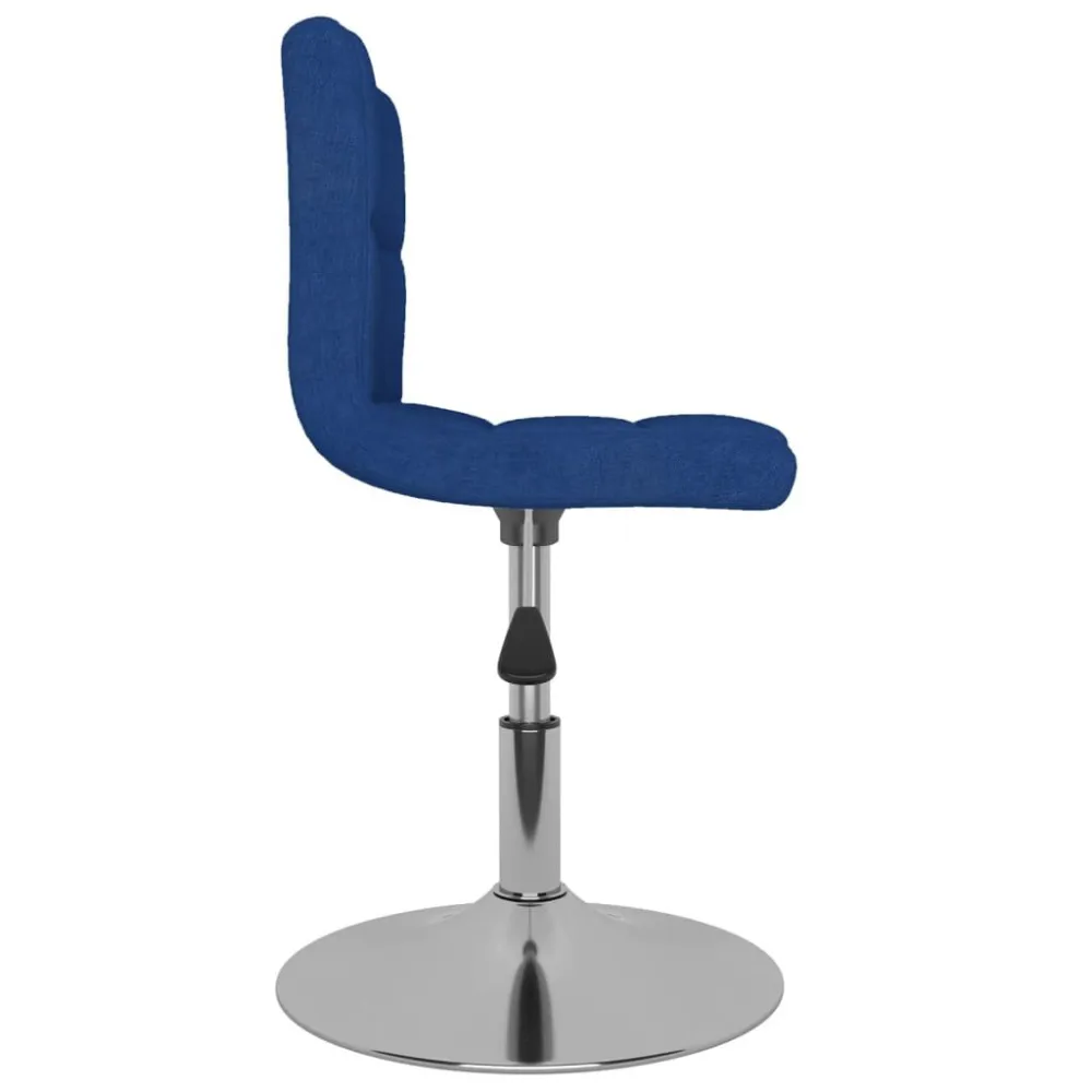 Sedia da Pranzo Girevole Blu Tessuto