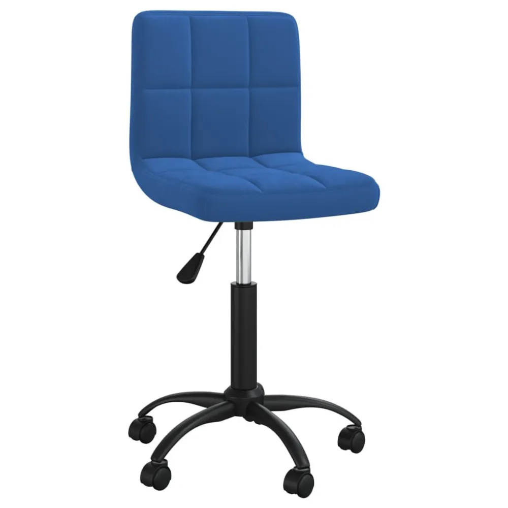 Sedia da Pranzo Girevole Blu Velluto