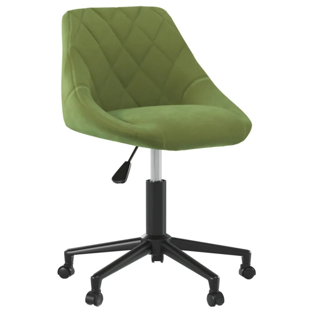 Sedia da Pranzo Girevole Verde Chiaro Velluto