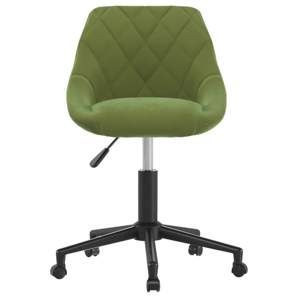 Sedia da Pranzo Girevole Verde Chiaro Velluto