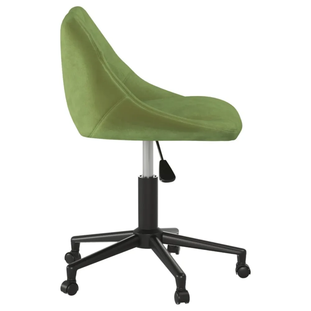 Sedia da Pranzo Girevole Verde Chiaro Velluto