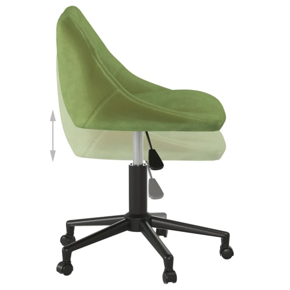 Sedia da Pranzo Girevole Verde Chiaro Velluto