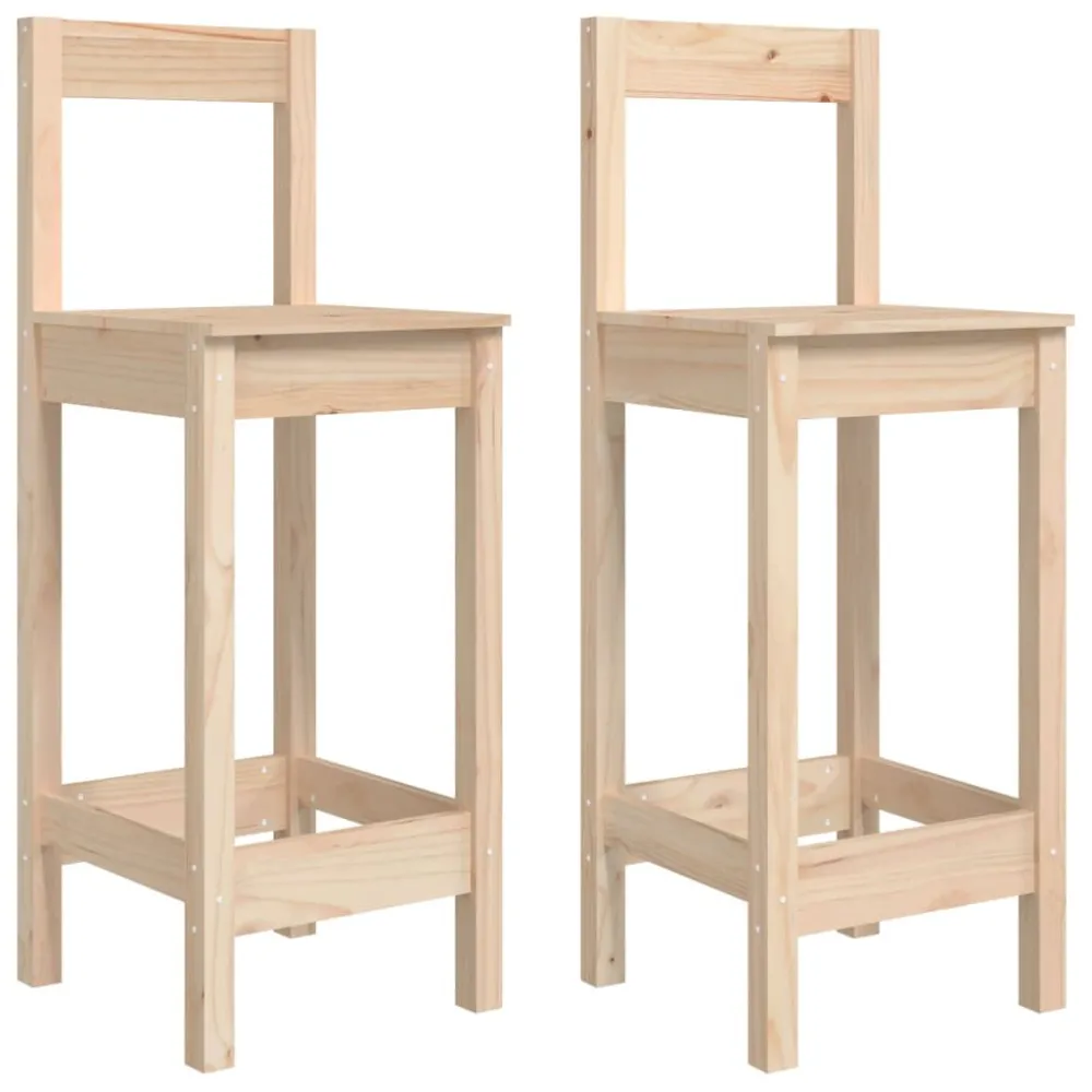 Sedie da Bar 2 pz 40x41,5x112 cm Legno Massello di Pino