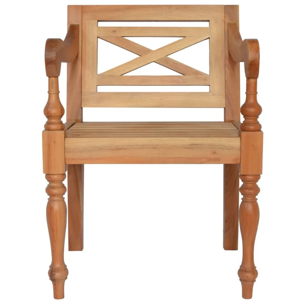 Sedie Batavia 2 pz Marrone Chiaro Legno Massello di Mogano