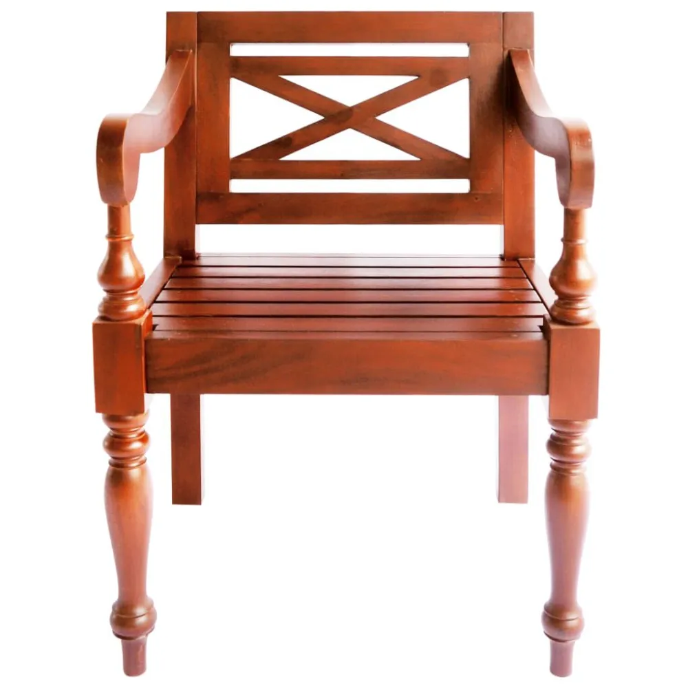 Sedie Batavia 2 pz Marrone Scuro Legno Massello di Mogano