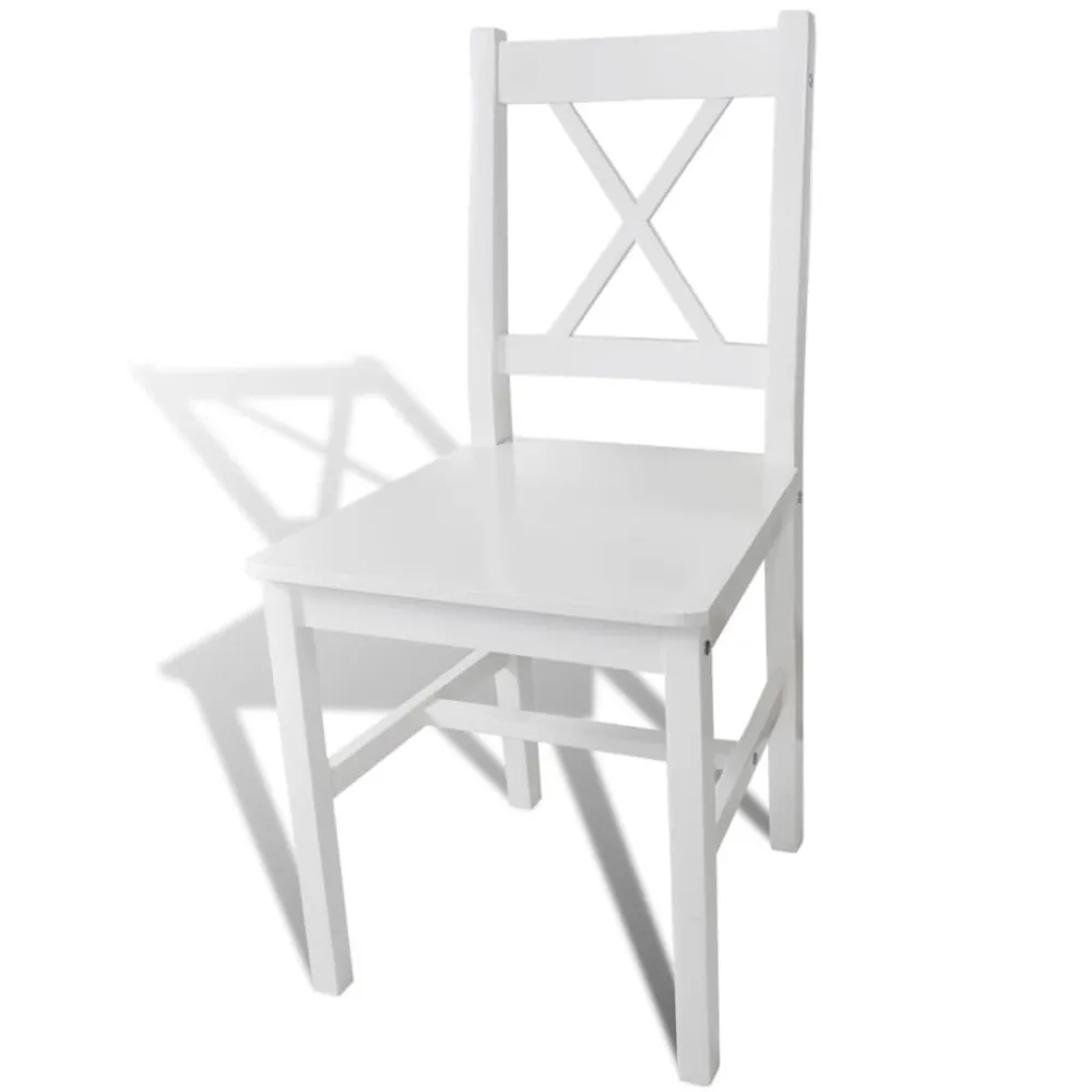 Sedie da Pranzo 6 pz Bianche Legno di Pino