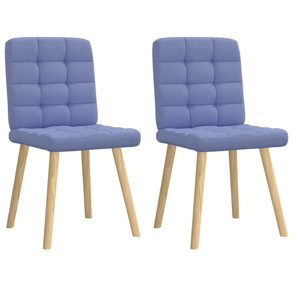 Sedie da Pranzo 2 pz Blu Jeans Tessuto