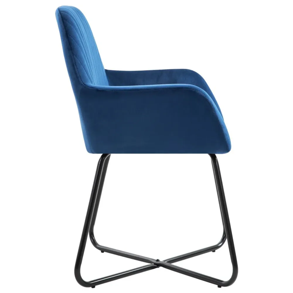 Sedie da Pranzo 2 pz Blu Velluto