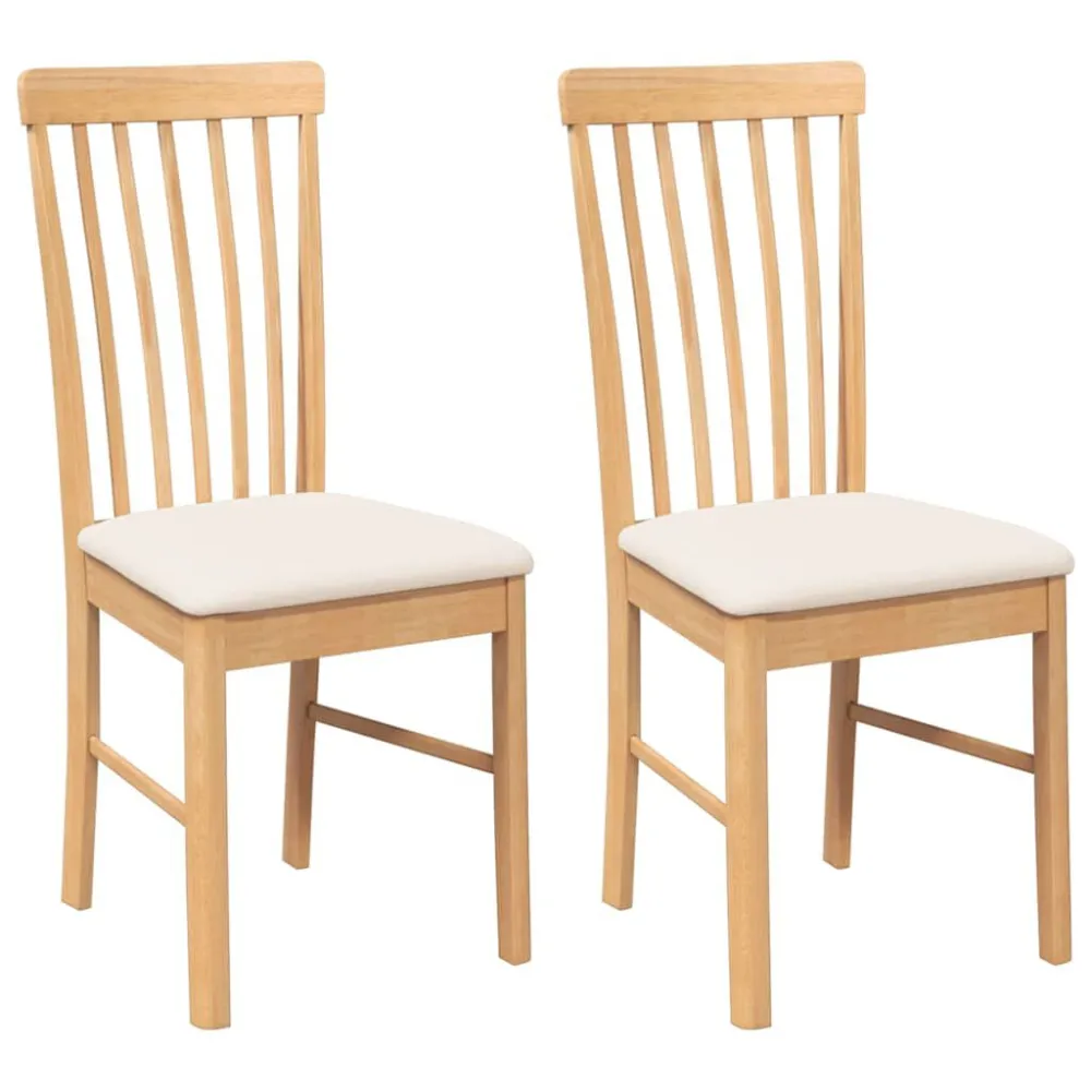 Sedie da Pranzo con Cuscini 2 pz Legno Massello di Hevea