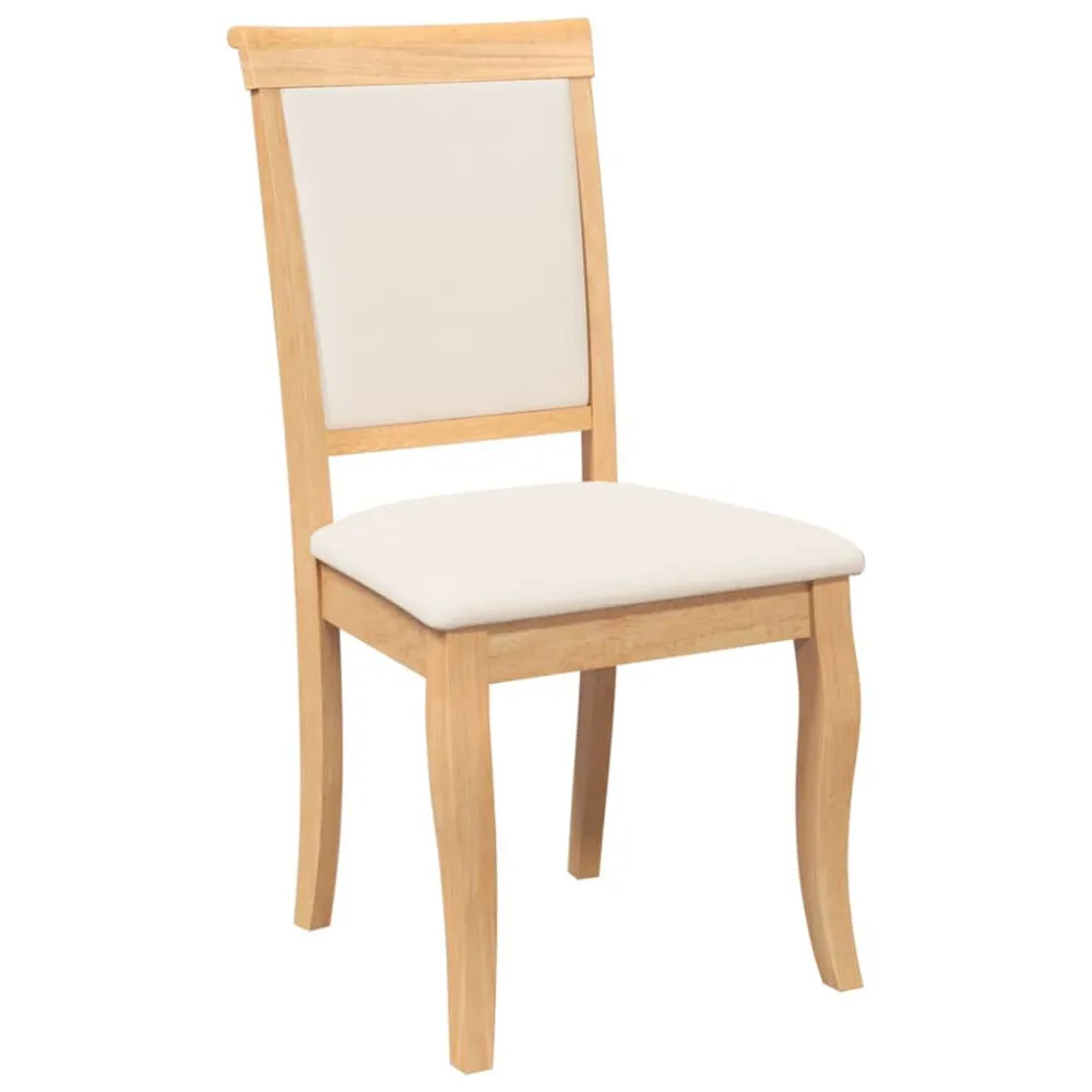 Sedie da Pranzo con Cuscini 2 pz Naturale Legno Massello Hevea