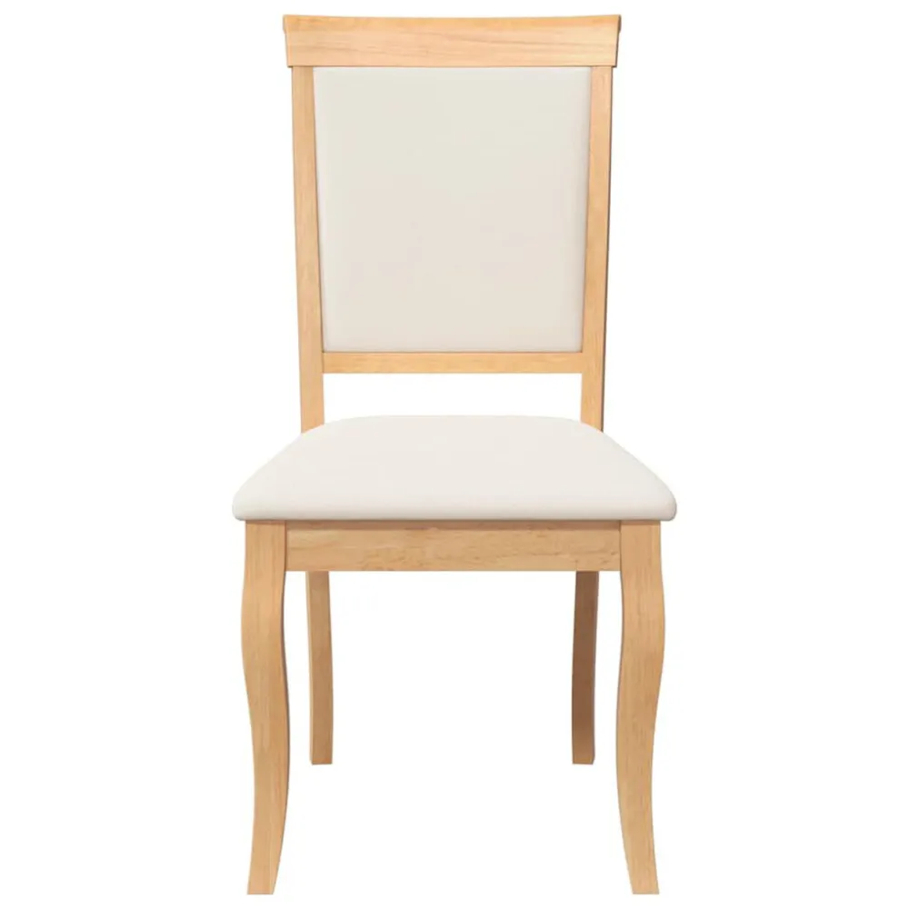Sedie da Pranzo con Cuscini 2 pz Naturale Legno Massello Hevea