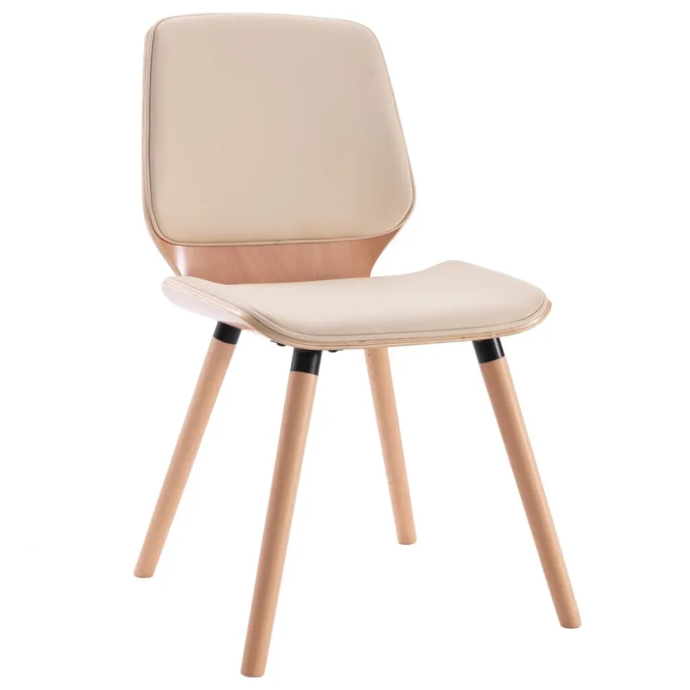 Sedie da Pranzo 4 pz Crema Similpelle
