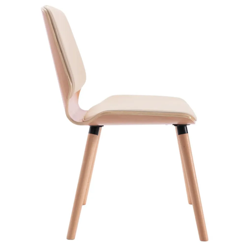 Sedie da Pranzo 4 pz Crema Similpelle