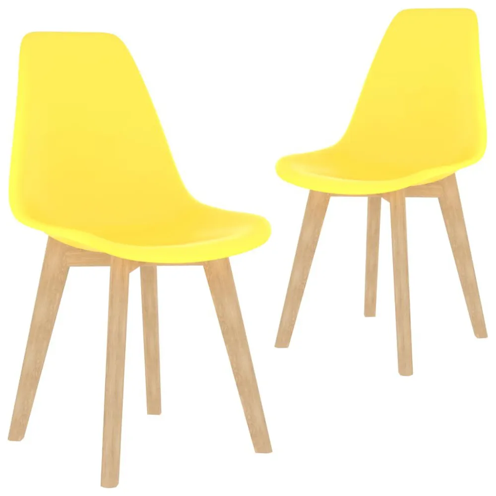 Sedie da Pranzo 2 pz Gialle Plastica
