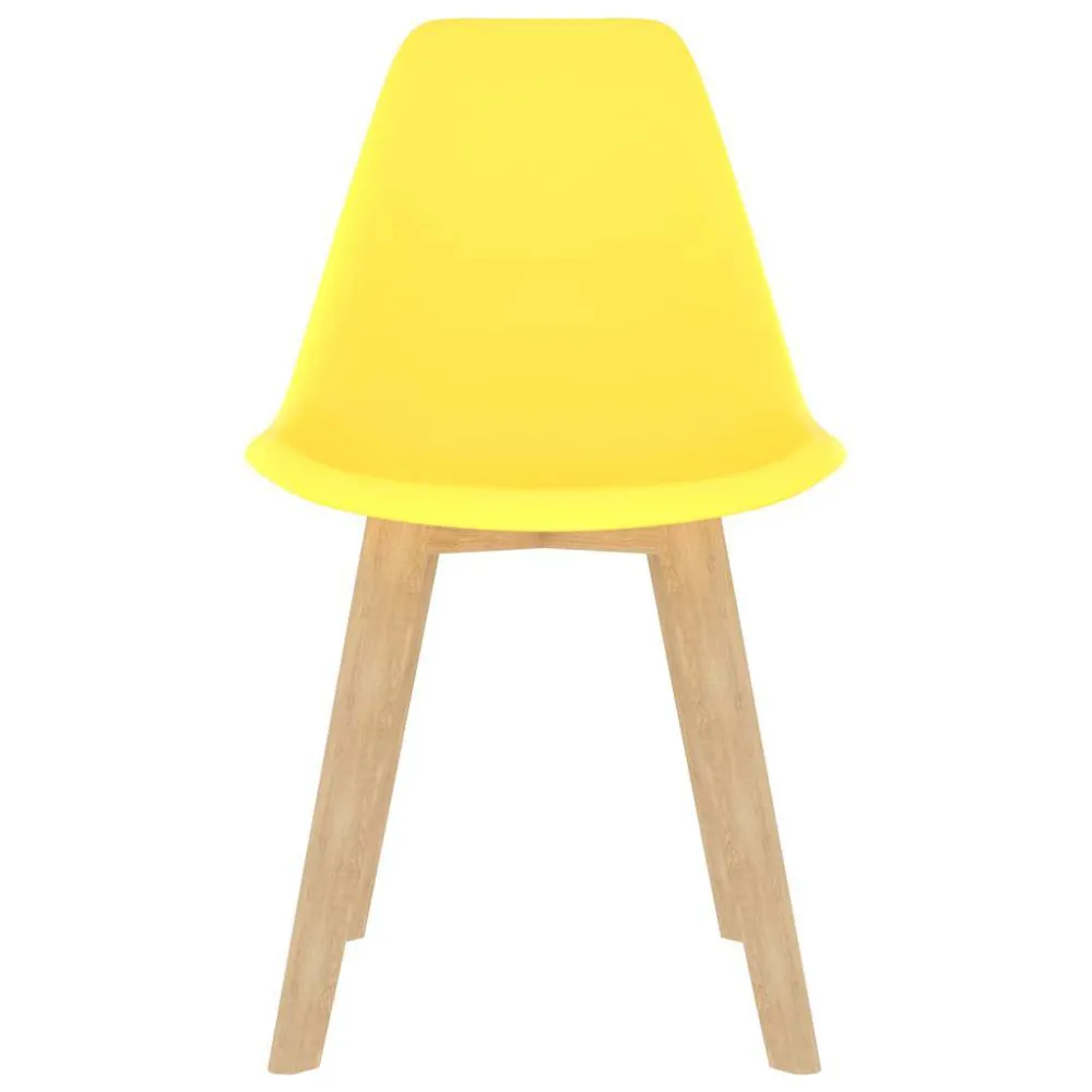 Sedie da Pranzo 2 pz Gialle Plastica