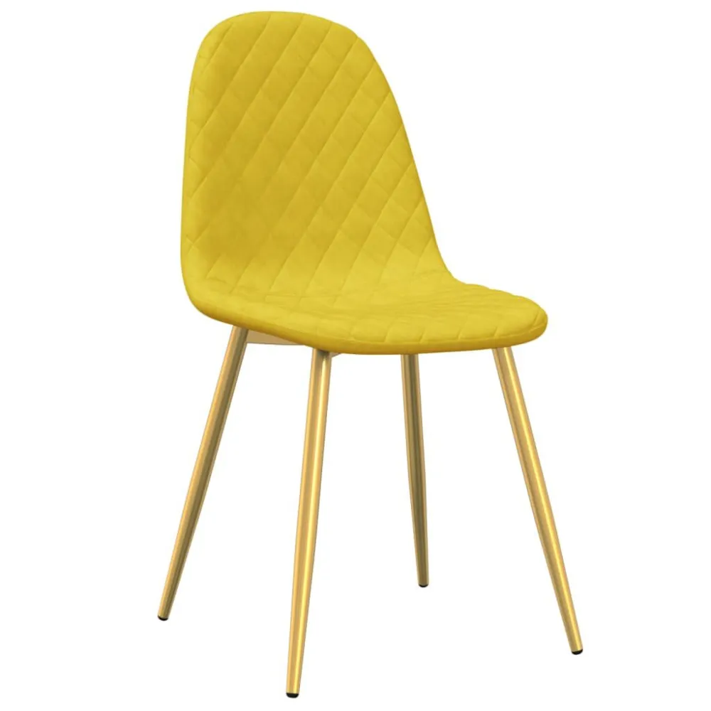 Sedie da Pranzo 2 pz Giallo Senape Velluto