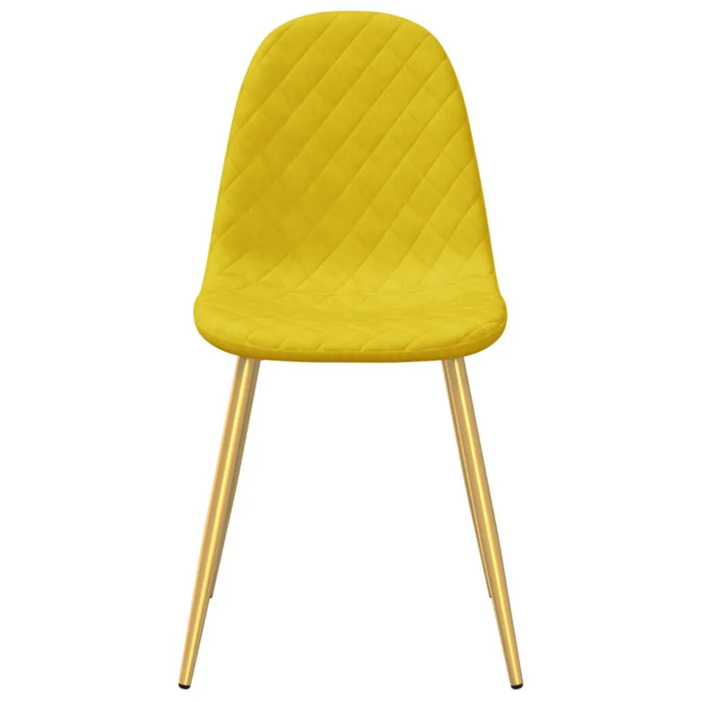 Sedie da Pranzo 2 pz Giallo Senape Velluto