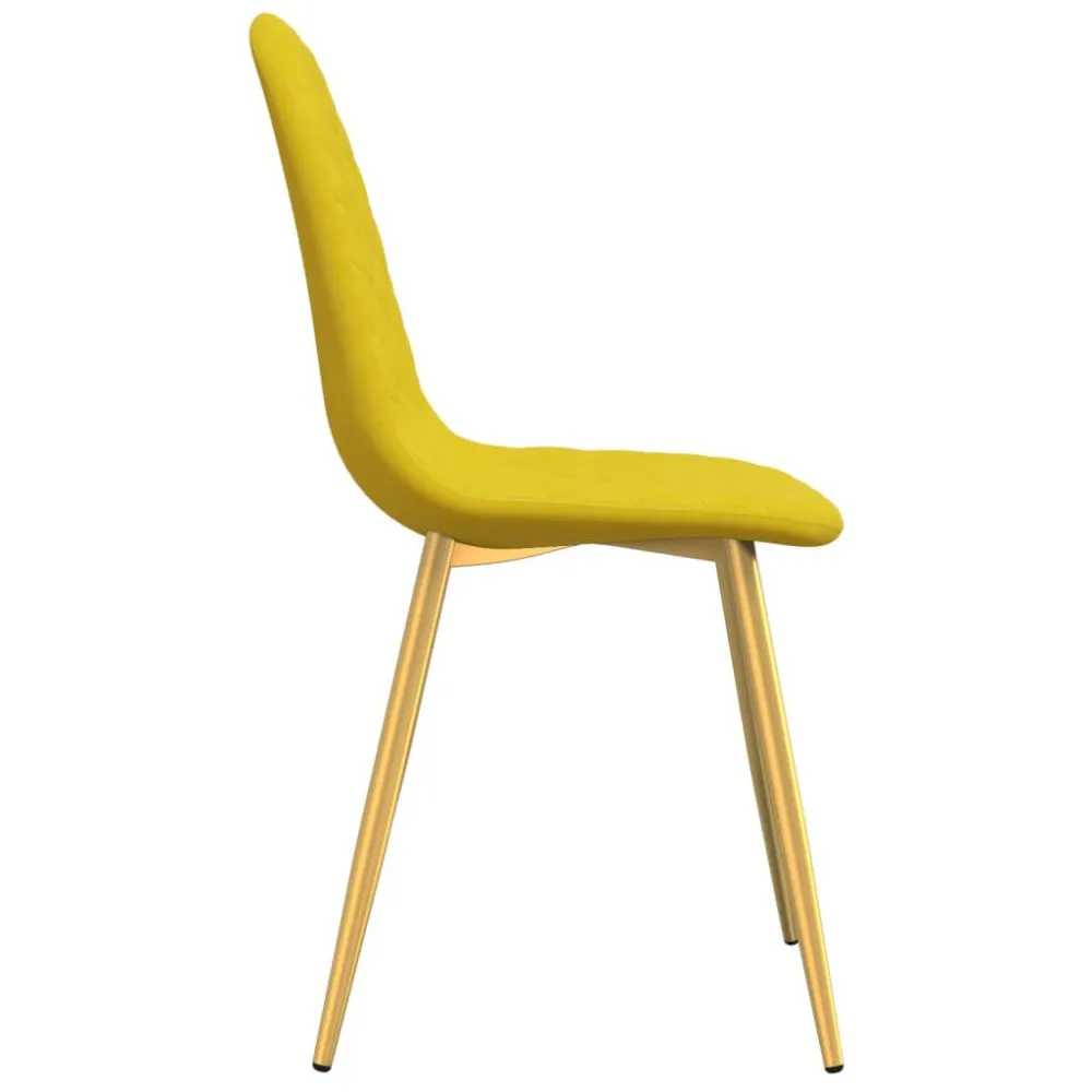 Sedie da Pranzo 2 pz Giallo Senape Velluto